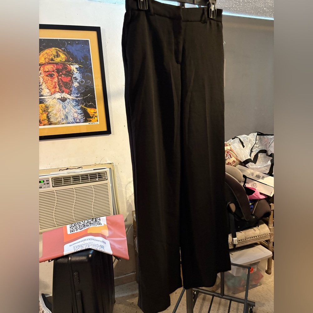 NWT Maison D’Amelie Black Wide Leg Women's Pants. Size 8. - Picture 2 of 6